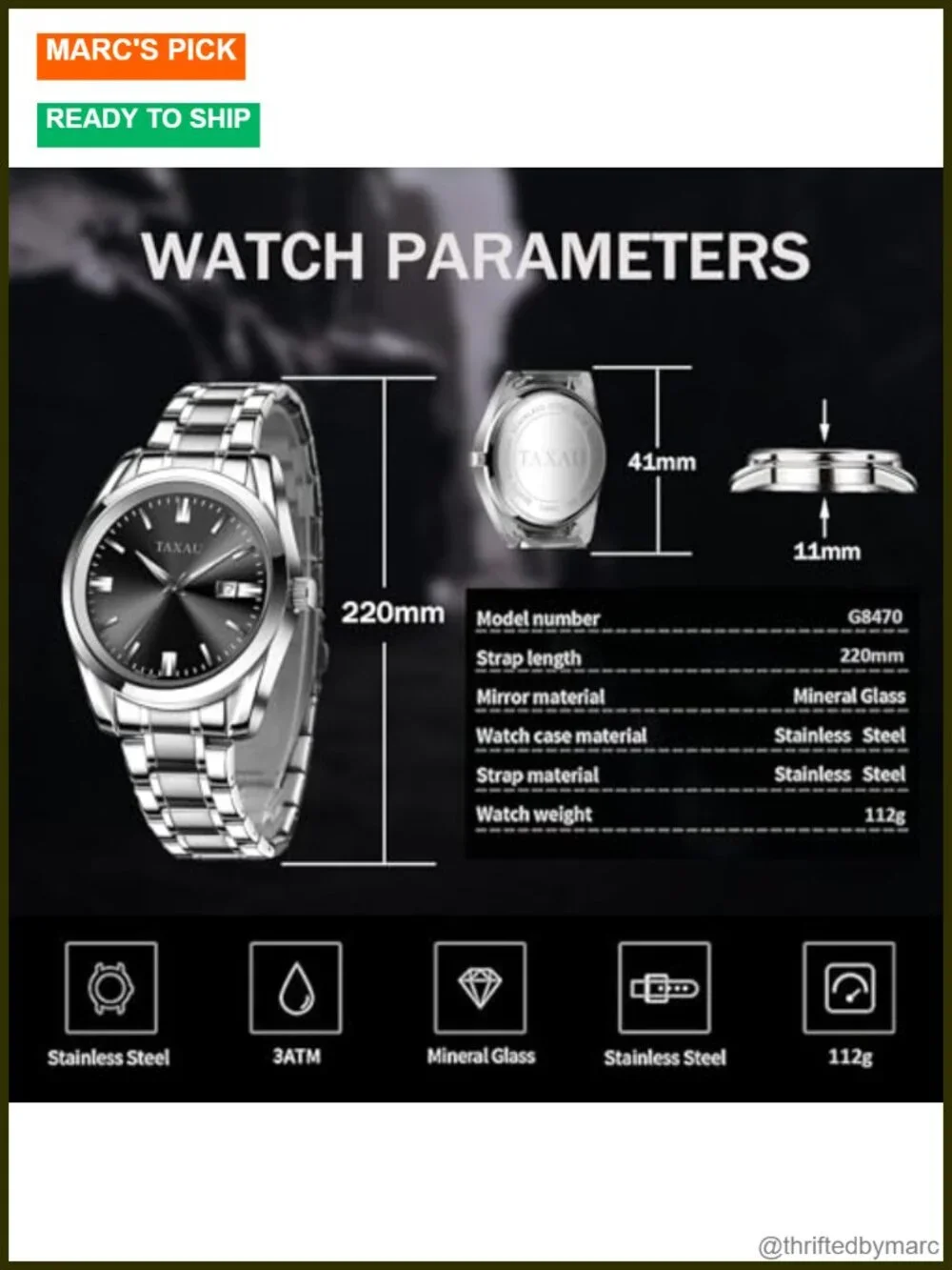 Luxury Minimalist Dress Watch Analog Quartz Stainless Steel Men's Wrist Watch